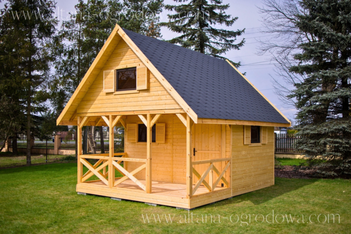 Nowoczesny domek letniskowy 20m² z drewna skandynawskiego C24
